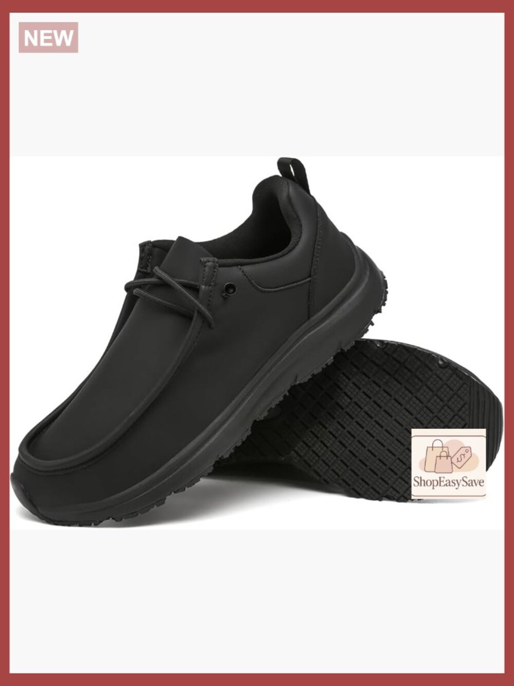 Non Slip Waterproof Slip On Work Loafers Oil Resistant Memory Foam Lace Up